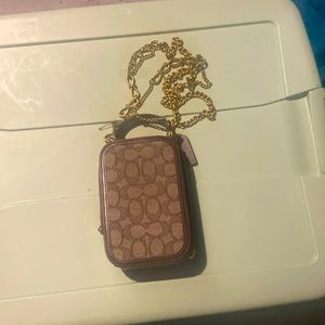 Phone or wallet purse with detachable gold chain originally from coach outlet